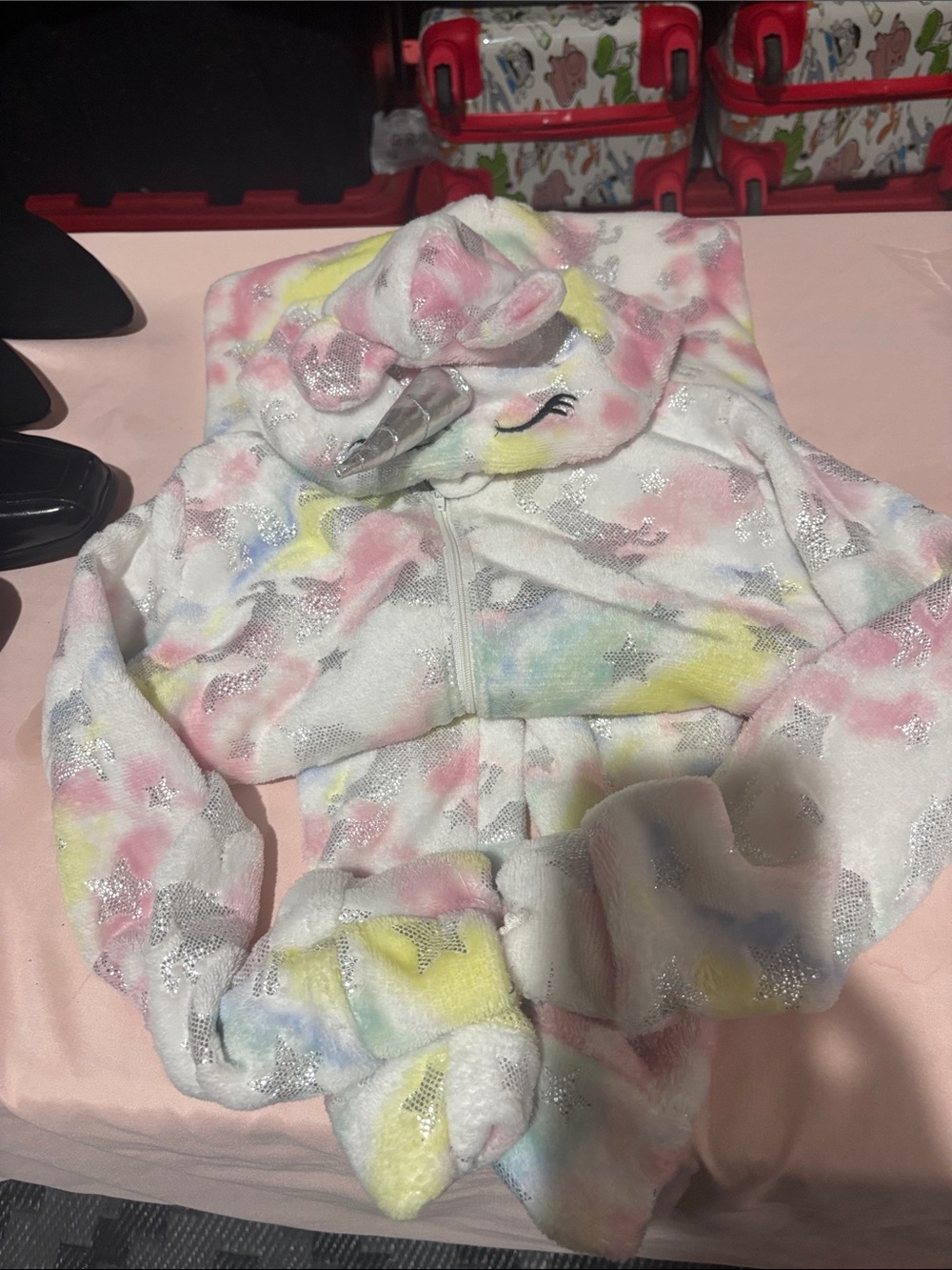 dELiA*s Pastel Unicorn Hooded Puffer Jacket with Silver Stars